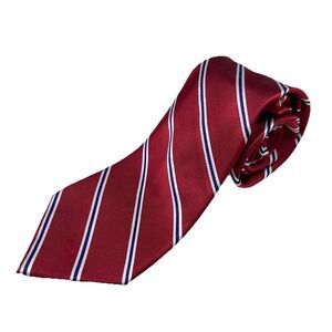 U.S Polo Assn. Red Blue White 100% Silk Men's Neck‎ Tie USA 60" L-3.25" W